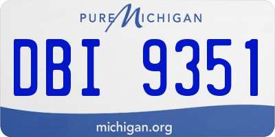 MI license plate DBI9351