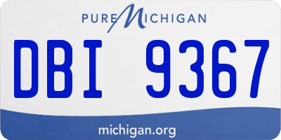 MI license plate DBI9367