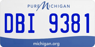 MI license plate DBI9381