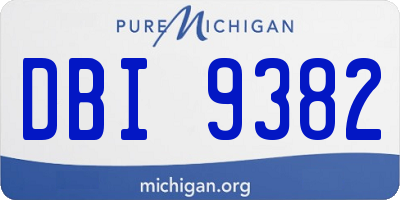MI license plate DBI9382