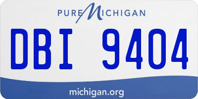 MI license plate DBI9404
