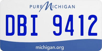 MI license plate DBI9412