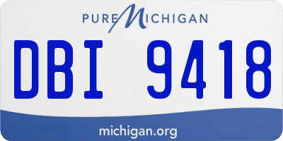 MI license plate DBI9418