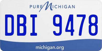 MI license plate DBI9478