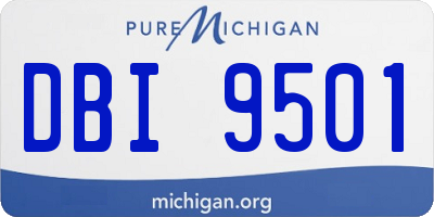 MI license plate DBI9501