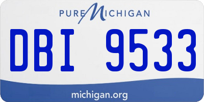 MI license plate DBI9533