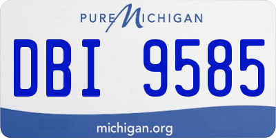 MI license plate DBI9585