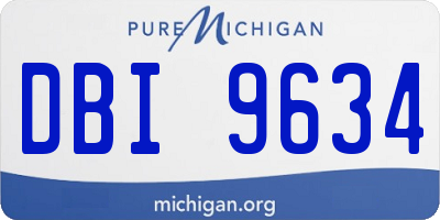 MI license plate DBI9634