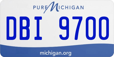 MI license plate DBI9700