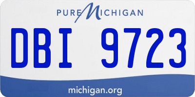 MI license plate DBI9723