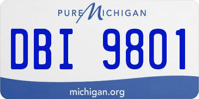 MI license plate DBI9801