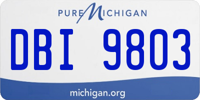 MI license plate DBI9803