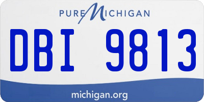 MI license plate DBI9813