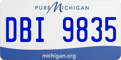 MI license plate DBI9835