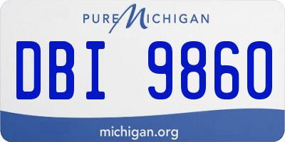 MI license plate DBI9860