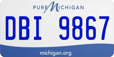 MI license plate DBI9867