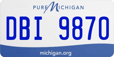 MI license plate DBI9870