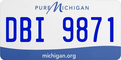 MI license plate DBI9871