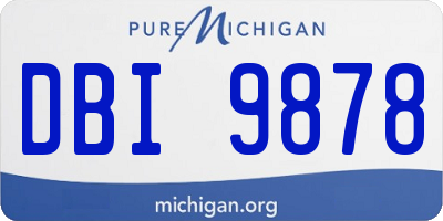 MI license plate DBI9878
