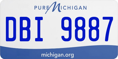 MI license plate DBI9887