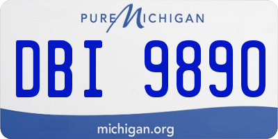 MI license plate DBI9890