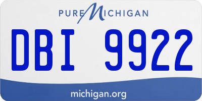 MI license plate DBI9922