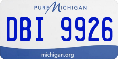 MI license plate DBI9926