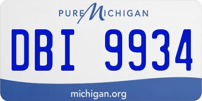 MI license plate DBI9934