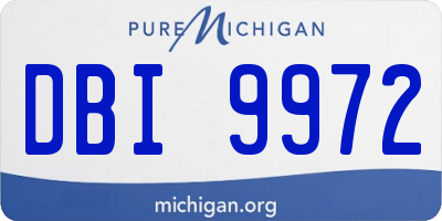 MI license plate DBI9972