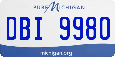 MI license plate DBI9980