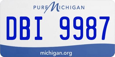 MI license plate DBI9987