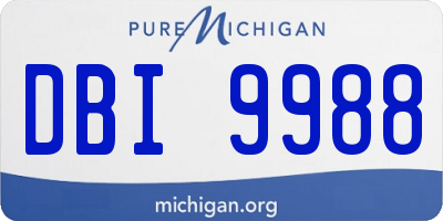 MI license plate DBI9988