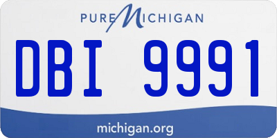 MI license plate DBI9991
