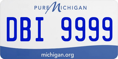 MI license plate DBI9999