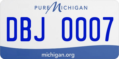 MI license plate DBJ0007