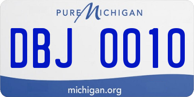 MI license plate DBJ0010