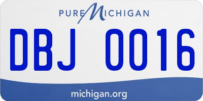 MI license plate DBJ0016