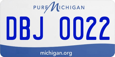 MI license plate DBJ0022