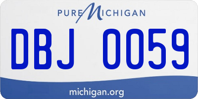 MI license plate DBJ0059