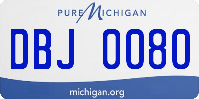 MI license plate DBJ0080