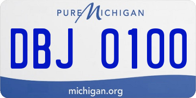 MI license plate DBJ0100