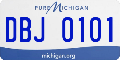MI license plate DBJ0101