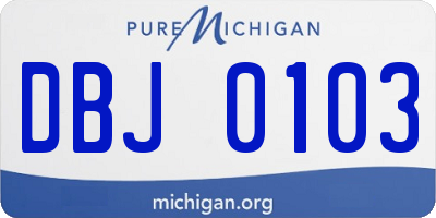 MI license plate DBJ0103