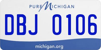 MI license plate DBJ0106