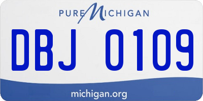MI license plate DBJ0109