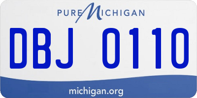 MI license plate DBJ0110