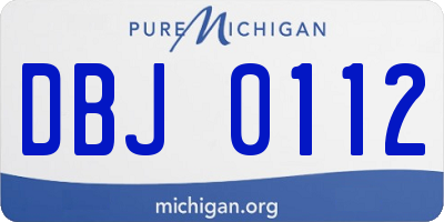 MI license plate DBJ0112