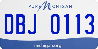 MI license plate DBJ0113