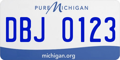 MI license plate DBJ0123