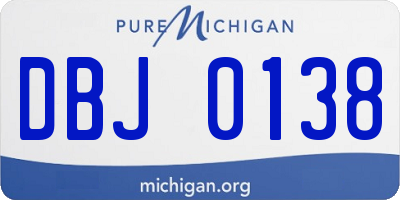 MI license plate DBJ0138